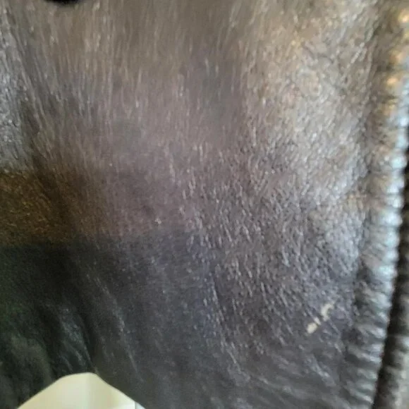 Brown Genuine Leather Sleek Ladies Double Breasted Jacket, Size Large, - Picture 14 of 15